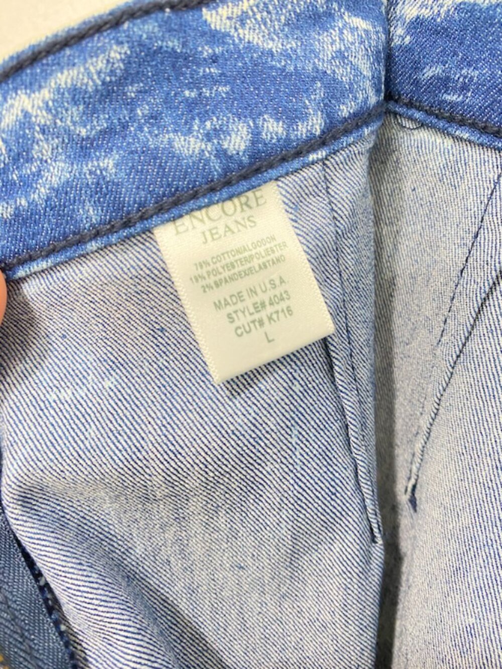 Encore Jeans Skirt Pencil Acid Wash Blue Size L - Picture 8 of 8